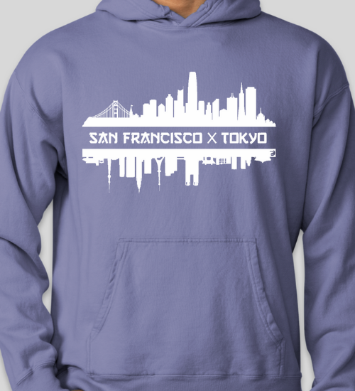 San Francisco x Tokyo Skyline Lavender Hoodie