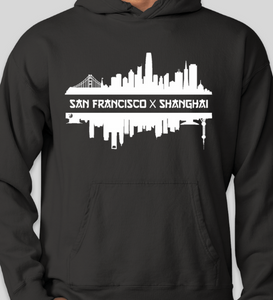 San Francisco x Shanghai Skyline Black Hoodie