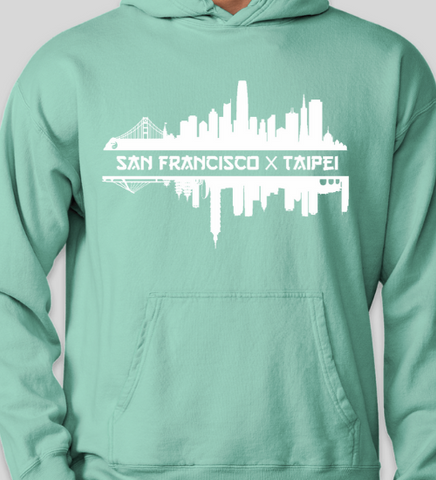 San Francisco x Taipei Skyline Mint Green Hoodie